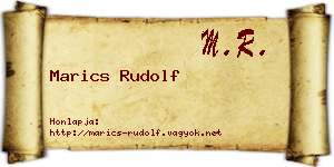 Marics Rudolf névjegykártya